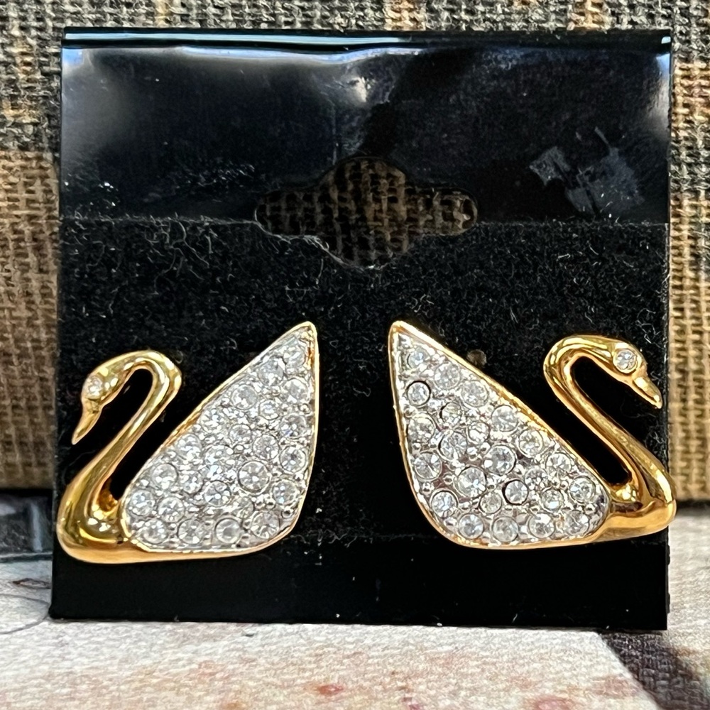 Swarovski Crystal Swan Earrings